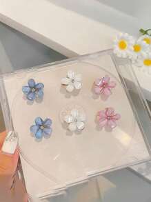 8/12pcs Delicate Flower Mini Small Hair Clips, Sweet Side Bangs Hair Clips Hairpins Hair Accessories
