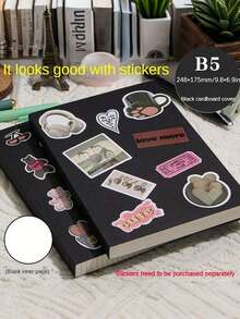 1入簡約黑色卡片牛皮紙筆記本,復古實用A5/B5橫式/空白/方格記事本,適用於辦公用品、繪畫、學校課程、旅行日記,是家庭旅行的理想禮物。牛皮紙設計可180°拉伸(128張/256頁)。 - 卡其色 - 查看 9
