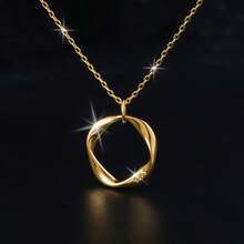 1pc Fashionable Multilayer Stacked Circle Pendant 925 Sterling Silver Necklace, Personalized Hiphop Necklace For Daily, Party, Holiday Gift