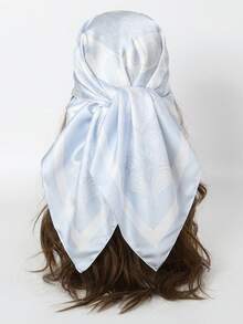 1 件简约印花 90 厘米头巾，全新春季设计，百搭腰带、发带、女士围巾、时尚配饰