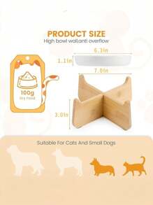 Gamelle Chat Slow Feeder Bowl With Stand - Ceramic Elevated Cat Food Bowl For Dry & Wet Food, Anti-Vomiting Puzzle Feeder