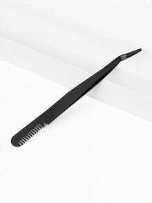 3pcs Set: Black Seahorse + Gourd + Comb & Tweezer, Eyelash Applicator Tools, Essential Makeup Accessories - Black - View 5
