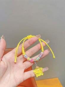 Sanrio Sanrio Hello Kitty Adjustable Woven Bracelet Handcrafted Cute Resin Pendant Jewelry, Suitable For Teenagers, Birthday Gifts For Best Friends, Anime Fashion Birthday, Easter Christmas Gifts.Friendship Bracelet,Girls Bracelets