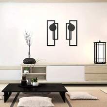 2pcs Metal Geometric Wall Art Decor, Black Minimalist Iron Wall Hanging, Suitable For TV Background, Living Room, Bedroom, Minimalist Art Line Wall Decoration Room Decor Bedroom Decor Home Decor