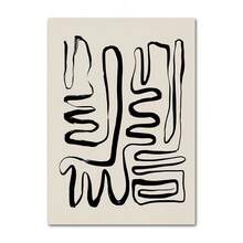 1 件现代米色抽象线条艺术画布，带花瓶和条纹，北欧波西米亚风格墙壁艺术装饰，适用于客厅海报和印刷品，可选框架 - 彩色 - 查看 20