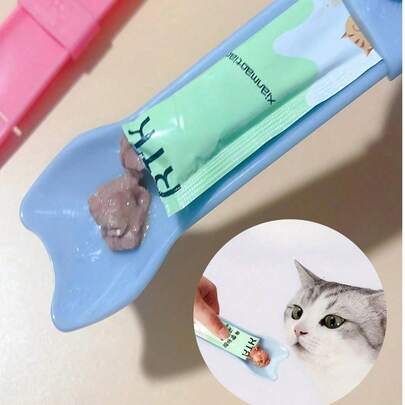 猫咪挤压式喂食器，猫咪挤压式喂食工具，适用于舔食湿猫零食，宠物液体零食喂食工具