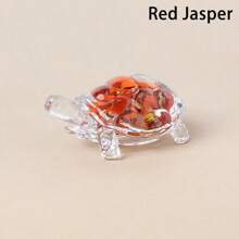 1 pièce Statue de tortue en cristal naturel, pierre de Reiki, figurine de tortue, amulette, sculpture Feng Shui pour la décoration de la maison et du bureau