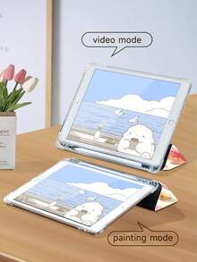 热带海洋芙蓉花海洋元素拼贴图案保护壳适用于 iPad Air4/5 10.9 英寸、iPad 7/8/9/10.2 英寸、iPad 第 10 代，兼容 Kindle Paperwhite 第 12 代 2024、Kindle（第 11 代）2022 年发布，保护壳具有自动睡眠/唤醒功能 - 彩色 - 查看 6