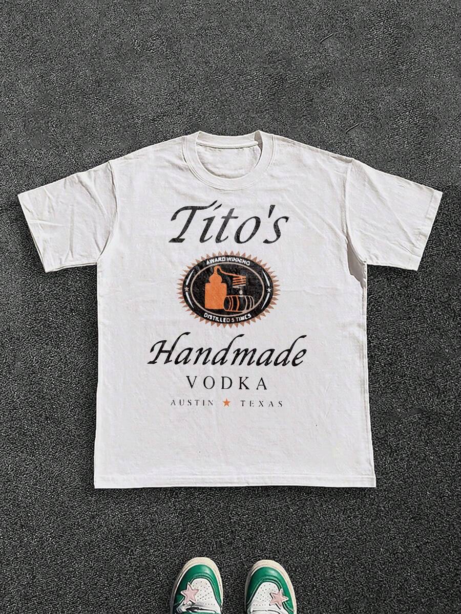 Spirits Branded Tito's Handmade Vodka 100% Cotton Men's T-Shirt - trắng - Xem 1