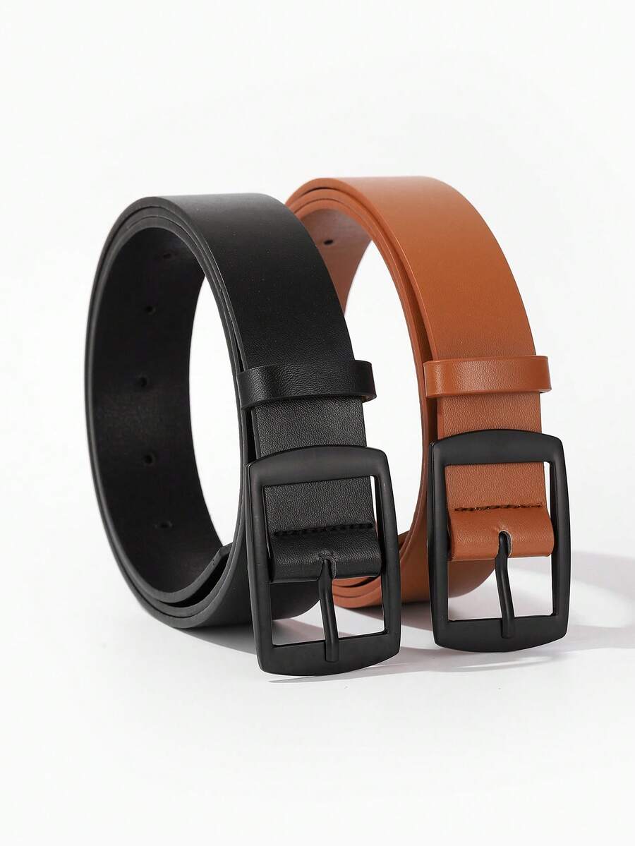 2条电镀黑色日式字母扣时尚男士腰带套装，适合夏季、校园休闲、商务场合，可作为送给男友、丈夫、父亲的礼物，日常穿着，时尚百搭，适合青少年、户外、度假、运动、旅行、街头、波西米亚风、复古秋季、万圣节等秋冬季节，是青少年、青年、男士休闲、户外、运动、度假、毕业礼物、生日礼物和日常穿着的理想之选。 - 彩色 - 查看 1