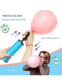 1pc/3pcs Balloon Air Pump, Portable Handheld Air Blower, Manual Balloon Inflator Pump, Suitable For Birthday Party, Festival, Wedding, Balloons (Random Color) Hand-Push Colored Air Pump