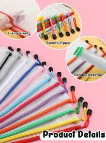 1/2/4/8Pcs Portable Zipper File Bag Transparent Single-Layer Mesh Student Test Paper Data Storage Bag Office Files Stationery (A4 A5 B5)