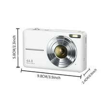4400MP 全高清 1080P 紧凑型数码相机，16 倍光学变焦，附赠 32GB SD 卡和挂绳，适合初学者，口袋相机（白色） - 白色 - 查看 9