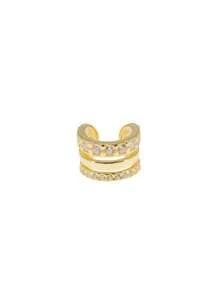 1pc Fashionable Personalized Geometric C-Shaped 18K Gold Plated Zirconia Ear Clip Ear Bone Clip