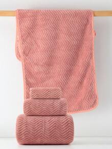 3件套[1条手帕+1条擦手巾+1条浴巾]极简条纹毛巾组合套装，珊瑚绒材质速吸干，适合健身、篮球、男女、情侣浴室、居家、桑拿、跑步、健身房、游泳、卧室、万圣节、感恩节礼物