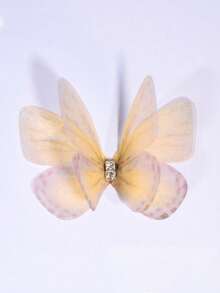 20 件蝴蝶工艺品，5 厘米双蝴蝶贴花 3D 欧根纱面料梦幻花束贴片蝴蝶用于衣服装饰 DIY 手工发带指甲装饰 - 彩色 - 查看 11