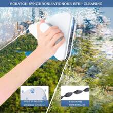 1pc Dosao ProClean Magnetic Window Wiper - Double-Sided Glass Cleaner Tool With Strong Magnetic Hold, Durable Plastic For High-Rise Windows, Car Windshield, Living Room, Bedroom & Bathroom - Effortless Streak-Free Cleaning, Home Glass Cleaning | Ergonomic Window Wiper | Efficient Cleaning Design, Windshield Cleaner