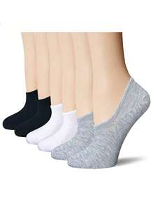 6 Pairs Men's Low Vamp Invisible Socks, Thin Low-Cut Ankle Socks For Summer