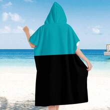 1 PC Surfing Cape Changing Robe, Hooded Beach Towel, Ultra-Fine Fiber Wearable Beach Towel, Surfing, Swimming, Bathing, Outdoor Sports Changing Cloak, Adult Hooded Towel Cloak Robe Back To School - Multicolor - View 6