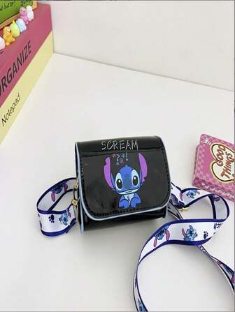 1 pieza Bolso bandolera con estampado de dibujos animados y lindo - Con correa desmontable y cierre magnético, tamaño compacto, monedero con estampado de Scrump