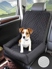 1 pièce Coussin de siège de voiture en polyester pour animal de compagnie, lit de voyage imperméable pour petit animal de compagnie pour voiture, s'adapte au siège passager avant, convient aux petits animaux de compagnie pour les voyages et la protection en extérieur - Multicolore - Voir 2