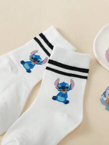 5 Paar Kinder weiße Socken mit bedrucktem Strickmuster, knöchelhoch, unisex
