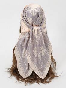 1pc Casual Geometric Paisley Pattern Versatile Scarf/Neckerchief - Khaki - View 1