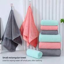 1pc Pet Bath Towel, Pet Absorbent Towel, Pet Bathrobe, Cat Quick-Drying Towel, Dog Drying Towel, Hooded Pet Towel, Cartoon Design, Coral Fleece Material, Soft & Comfortable