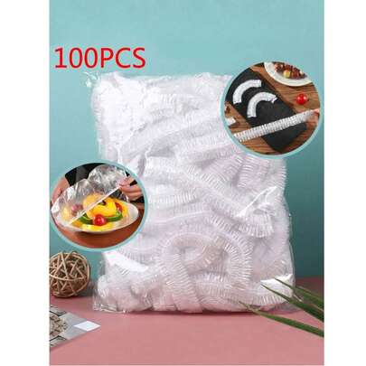 500pcs/100pcs Disposable Food Wrap Covers, Shower Cap Covers, Multi-Purpose Disposable Shrink Bags, Disposable Shoe Covers, Thick Kitchen Food Wrap, Refrigerator Food Preservation Covers, Expandable Elastic Covers