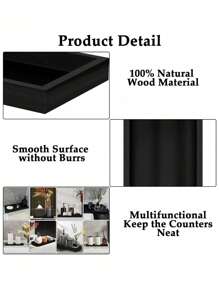 1pc Silicone Small Tray On The Table, No-Drill Dressing Table, Bathroom Sink, Aromatherapy Desktop Storage Box. Black Silicone Bathroom Storage Tray, Vanity Tray, Bathroom Water Tank Tray. Bathroom Storage And Organization.