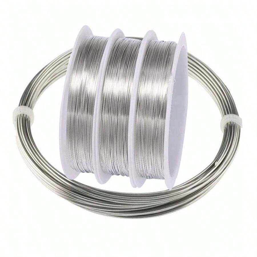 Stainless Steel Solid Wire For DIY Crafts - 0.3-1mm Thin Beading Wire Rope, 10m/Roll Bulk Vacuum-Sealed Jewelry Making Supplies