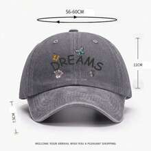 1 pièce Casquette de baseball imprimée "DREAMS", minimaliste, décontractée, mode, vintage, avec une sangle absorbante douce, taille réglable, légère, protection solaire, polyvalente, convient aux activités extérieures, port quotidien, rassemblements, vacances, cadeau parfait pour les amis et la famille