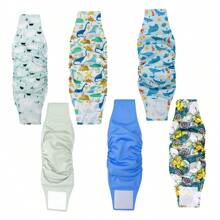 6Pcs Washable Male Dog Belly Wrap, Reusable Washable Cloth Dog Pee Pants,Puppy Dog Underwear, Pet Care Diapers