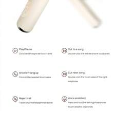 Lenovo سماعة بلوتوث لاسلكية حقيقية TC3301 سماعات أذن مريحة أداء ممتاز بلوتوث 5.3 زمن انتقال منخفض سهلة الاستخدام عمر بطارية طويل متوافقة مع أجهزة متعددة أبيض