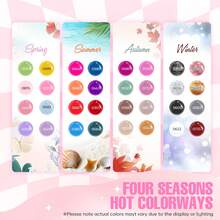 35 Pcs Gel Nail Polish Set, 32 Colors All Seasons Collection Gel Nail Polish Set With Matte/Glossy Base Top Coat Manicure DIY Salon Home Decoration Beginners Gifts For Women - 2-Pastel 32 Colors Gel - 查看 11