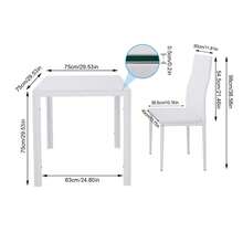 Jooli H 75x75cm Dining Table, White Kitchen Table With Tempered Glass Top And Metal Frame For Dining Room, Kitchen, Home Office - White 75cm - View 4