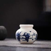 1PC Mini Blue & White Porcelain Vases, Glazed Porcelain Vases, Blue Chinoiserie Decorative Ceramic Flower Vases For Home Decoration, Chinoiserie Porcelain Classic Flower Dark Blue Vases For Home Table Centerpieces Room Decor Glass Vase - Multicolor - View 17