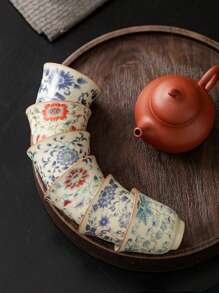 1 Stück/1 Set Ru-Brennöfen blühende Blumen Teetasse, Keramikmaterial, luxuriöser retromoderner Kung-Fu-Tee-Zeremonie-Becher, elegante Teetasse zum Empfangen von Gästen und Freunden, Geschenkbox-Verpackung zum Verschenken, geeignet für Nachmittagstee und Kaffee zum Schulbeginn