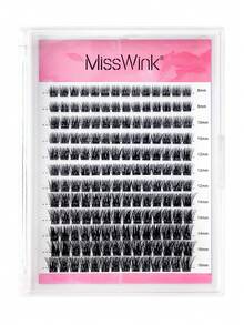 Miss Wink 140 خصلة رموش صناعية سميكة مجعدة مقسمة ذاتية اللصق، رموش فردية DIY، طبيعية وناعمة D 0.07 مم 8-16 مم مختلطة، إضافات رموش مصنوعة يدويًا لرموش كرتونية، مكياج يومي - D - مشاهدة 2