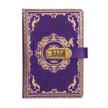 1 Pc Password Lock Notebook Retro Diary Clipbook Meeting Minutes Student Office Available Locked Notebook,School Supplies,Back To School - Multicolor - View 2