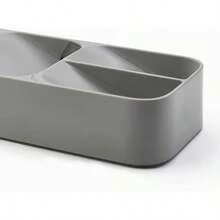 DrawerStore Compact Utensil Organizer For Kitchen Drawer Silverware Flatware Tray Small Grey - Gray - View 4