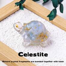 1 pièce Statue de tortue en cristal naturel, pierre de Reiki, figurine de tortue, amulette, sculpture Feng Shui pour la décoration de la maison et du bureau