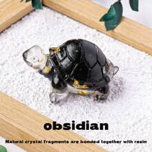 1 pièce Statue de tortue en cristal naturel, pierre de Reiki, figurine de tortue, amulette, sculpture Feng Shui pour la décoration de la maison et du bureau
