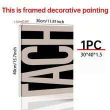 1pc Letter TACH Canvas Art Print-Modern Art Decoration Classic Style Wall Decoration, Suitable For Home Office, Bathroom, Living Room, Bedroom-Ink Printed Letter Art Poster, Suitable For Indoor/Outdoor-Art Seasonal Spring And Summer Wall Art Decoration.