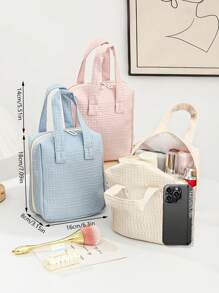 1 peça bolsa de higiene pessoal à prova d'água com vários compartimentos, bolsa para armazenamento de cosméticos, bolsa de higiene feminina casual com zíper, bolsa de maquiagem de grande capacidade, bolsa de cosméticos portátil para viagem com alça, bolsa organizadora moderna para cosméticos e cuidados com a pele, pincéis de maquiagem, esmaltes, presentes para amigos, irmãs, familiares e professores para o novo semestre, Dia dos Namorados, aniversário