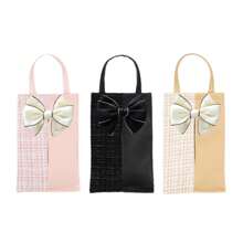 1pc Car Leather Car Seat Suspension Tissue Box Bow Universal Tissue Decoration Hanging Bag