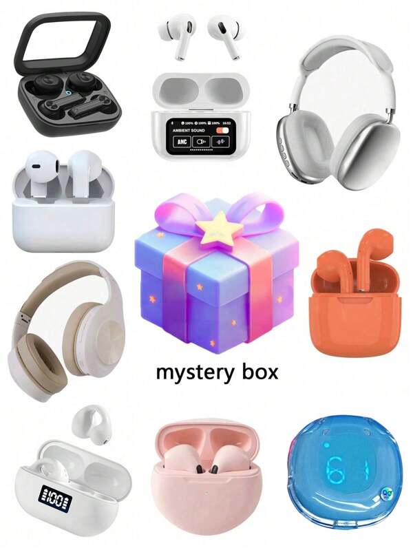 Caixa surpresa misteriosa de fones de ouvido digitais da cultura pop - Uma experiência emocionante de desembalagem. Adequado para festivais, festas e uso diário. Embalagem de caixa de presente para festas divertidas. Uma experiência de desembalagem encantadora e misteriosa. Caixa surpresa moderna por tempo limitado. Custo-benefício extremamente alto.