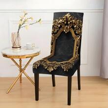 1/4/5/6/7 piezas Juego de 5/7 piezas, Juego de Mantel y Fundas de Silla, (1 Mantel + 4 Fundas de Silla o 1 Mantel + 6 Fundas de Silla) Fundas de Silla con Estampado Retro Moderno y Creativo, Adecuado para Decoración Diaria de Interior, Hogar, Restaurante, Hotel. Mantel Apto para Mesas Cuadradas, Fundas de Silla Elásticas Lavables