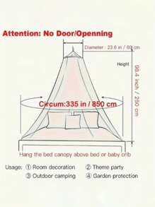 1pc Large All-Season Mosquito Net - Waterproof, Insect Repellent, Suitable For Outdoor Camping, Garden Protection And Room Decoration, Camping Essentials | Quiet Camping Setup | Durable Mosquito Net, Mosquito Protection