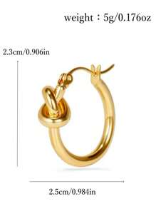 New Popular Earrings For Women With Knot And Circle Earrings, Elegant And Niche Design, Simple Circle, Light Luxury And High-End Feeling. Earring Buckle, Suitable For Women'S Daily Wear And Matching Accessories, Suitable For Formal Wear, Casual Style